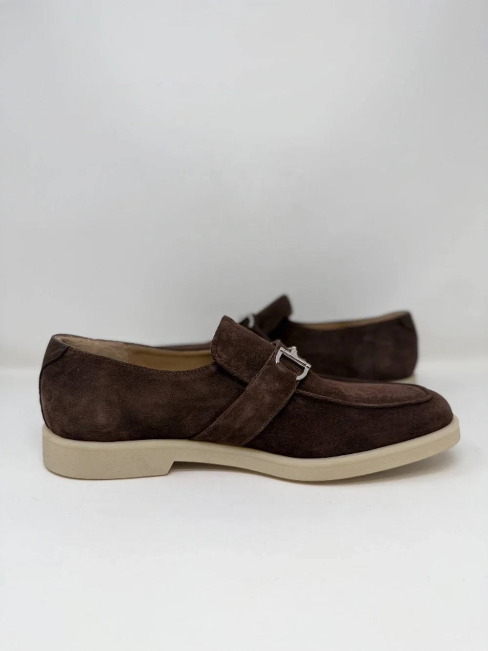 New Stuart Weitzman Aurelio Loafer Dark Brown Suede Sz 10.5